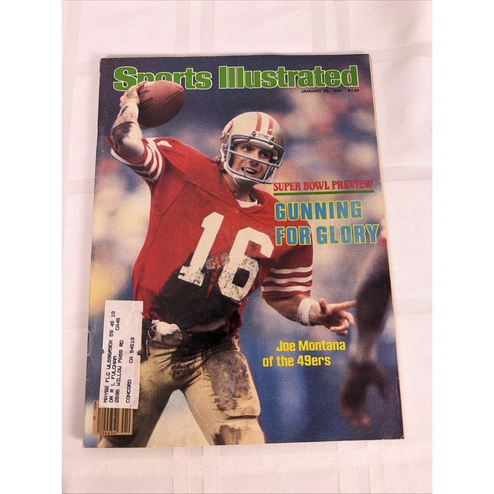 Joe Montana-Sports Illustrated-January 25 1982-First Cover-Straight Addr. Label